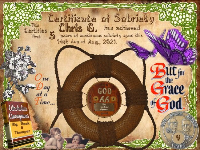 5yrs certificate given to Chris G.