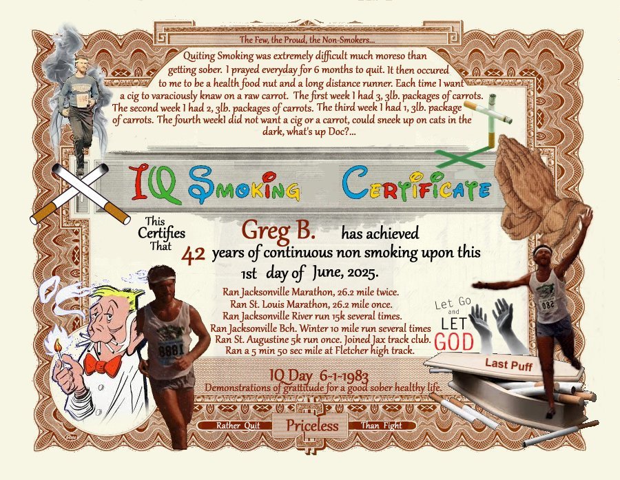 Specialty IQ smoking certificate I made up for myself
