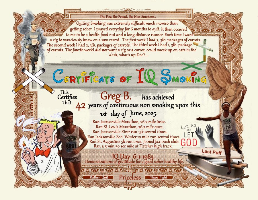 specialty IQ smoking certificate made up for myself as an example mainly