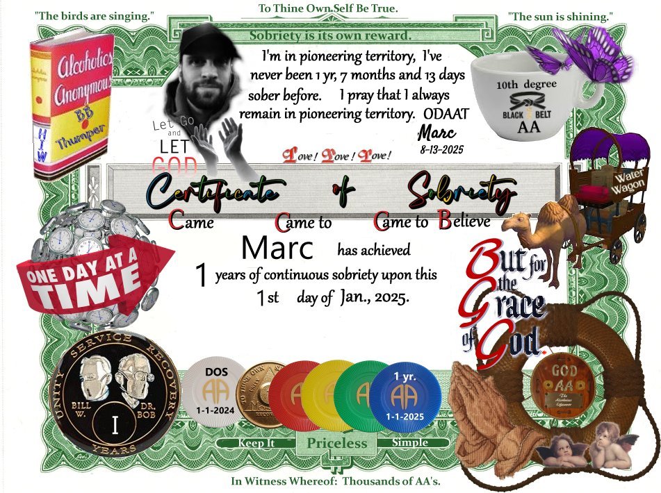 specialty sobriety certificate due to its custom content