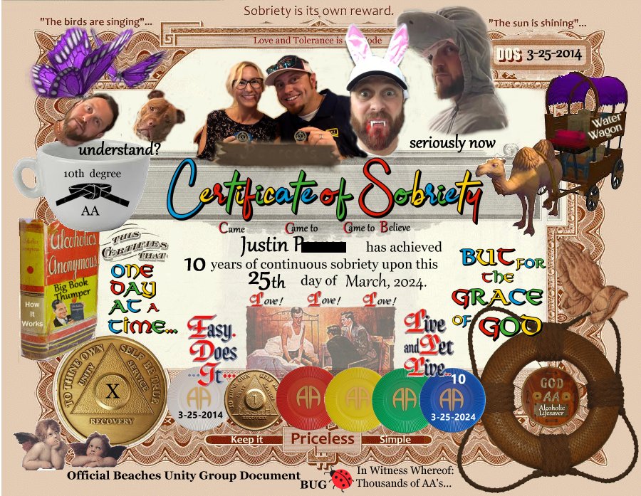 specialty sobriety certificate especially funny