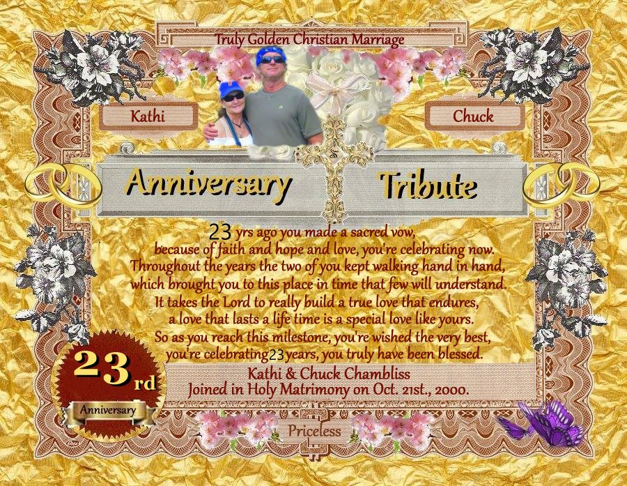 specialty wedding anniversary certificate made for friends on FaceBook